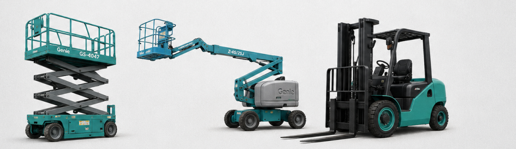 Al-Fareed equipment: scissor lift, man lift, forklift